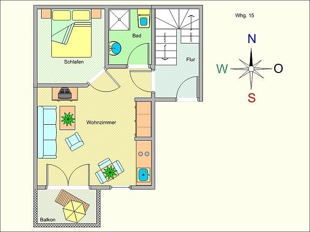 Grundriss Fewo Rosenhof 15