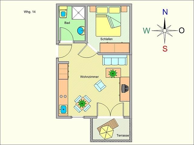 Grundriss Fewo Rosenhof 14
